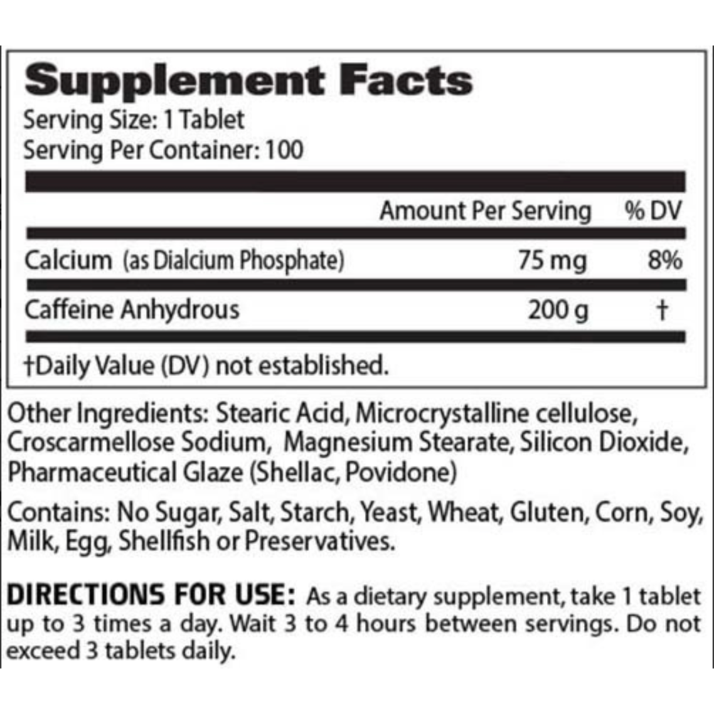 Caffeine 200mg - Suplefit Mx