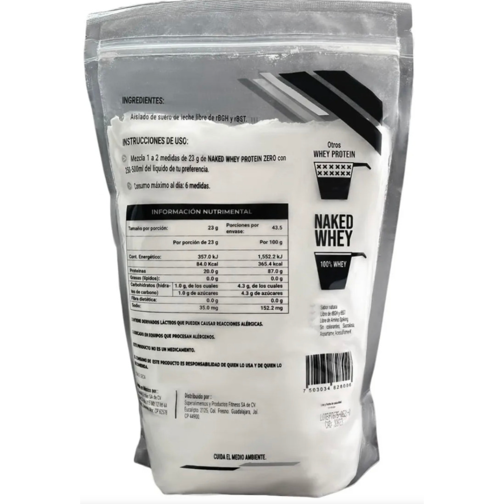 Proteina Naked Whey Zero Carb 1kg - Suplefit Mx