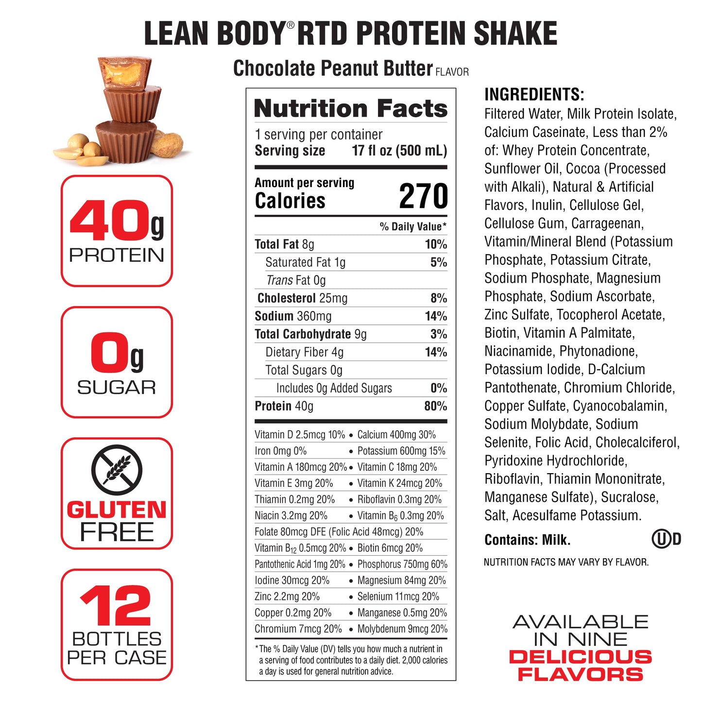 Lean Body Ready Bebida De Proteína 12 Pack 17 Oz