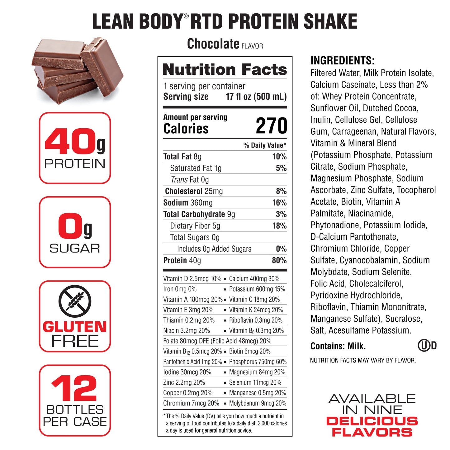 Lean Body Ready Bebida De Proteína 12 Pack 17 Oz