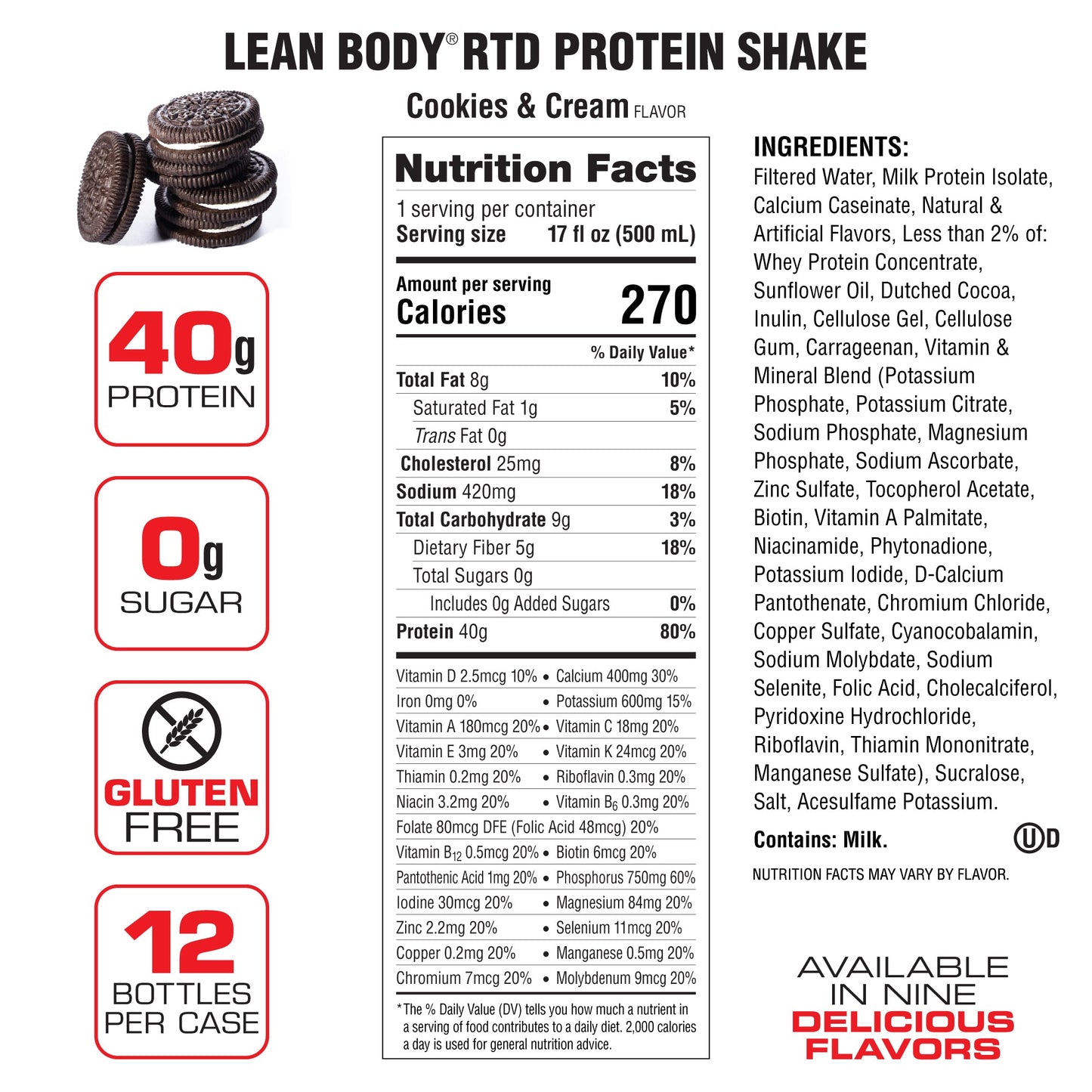 Lean Body Ready Bebida De Proteína 12 Pack 17 Oz