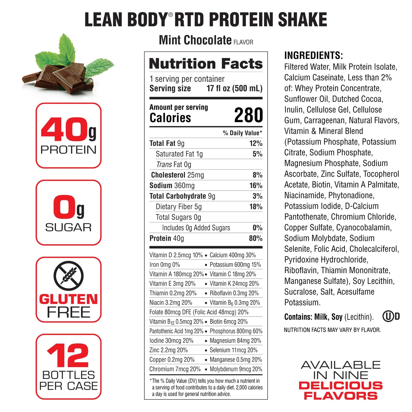 Lean Body Ready Bebida De Proteína 12 Pack 17 Oz