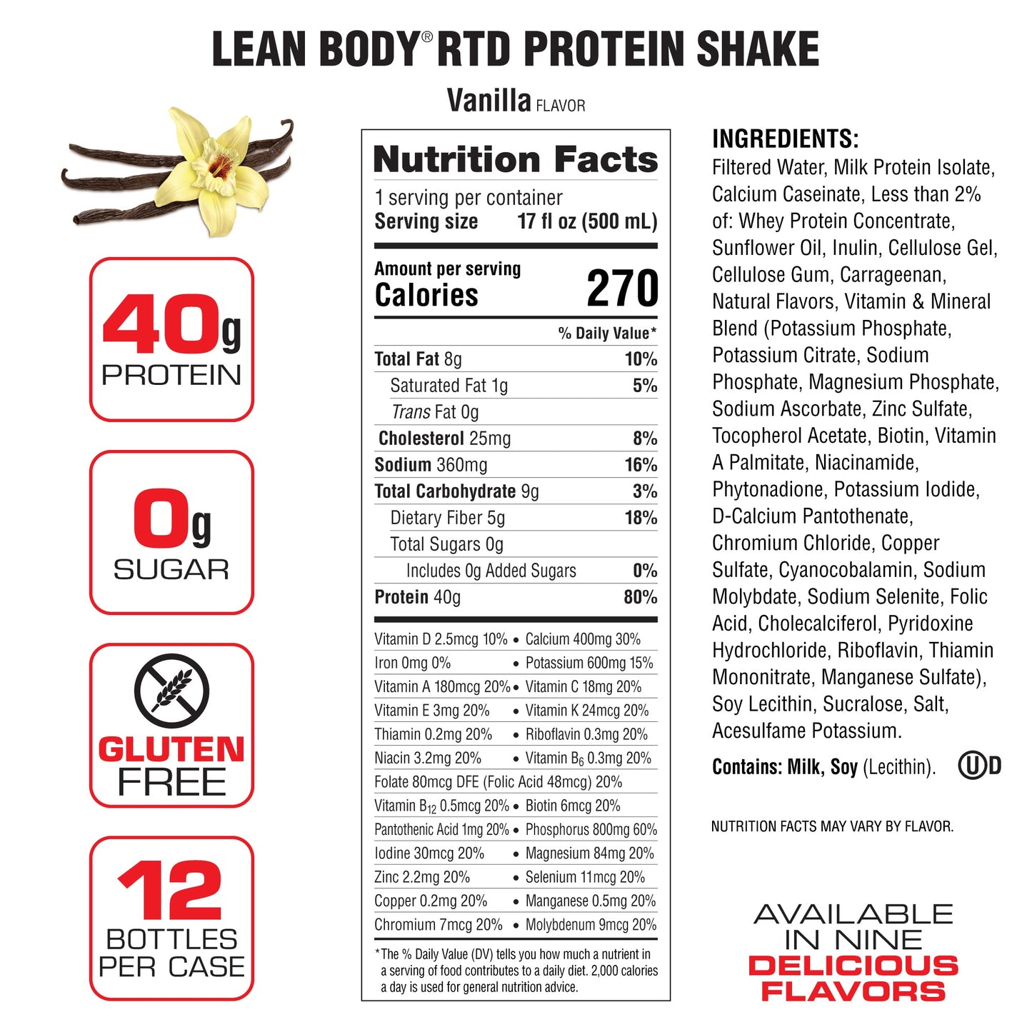 Lean Body Ready Bebida De Proteína 12 Pack 17 Oz