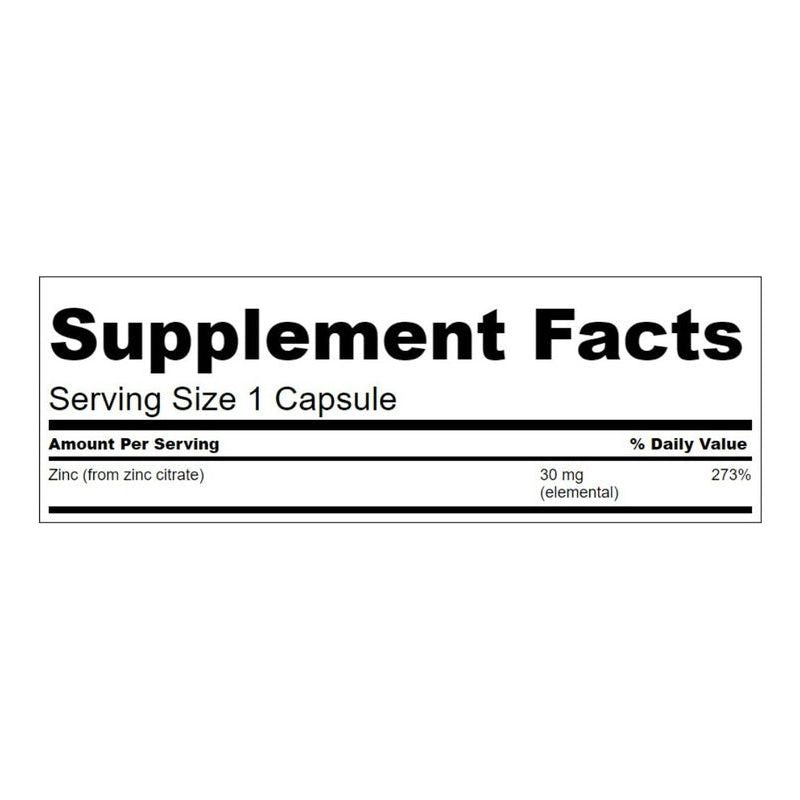 Citrato De Zinc 30mg 60 Capsulas Inmunidad Antioxidante Z13 - Suplefit Mx