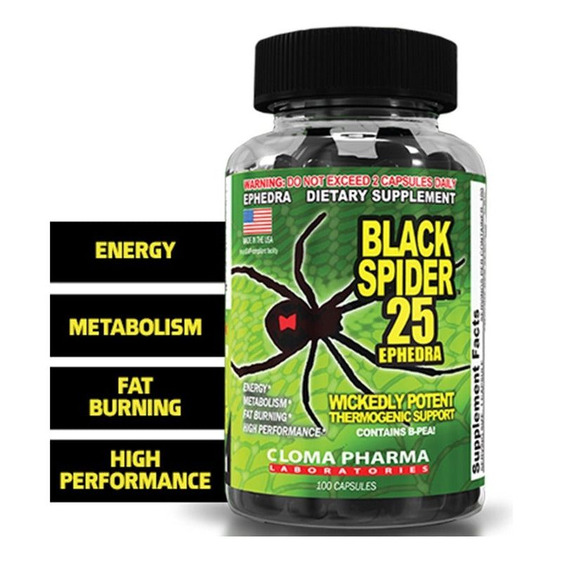 Cloma Pharma Black Spider 100 Cápsulas Sf Tg4 - Suplefit Mx