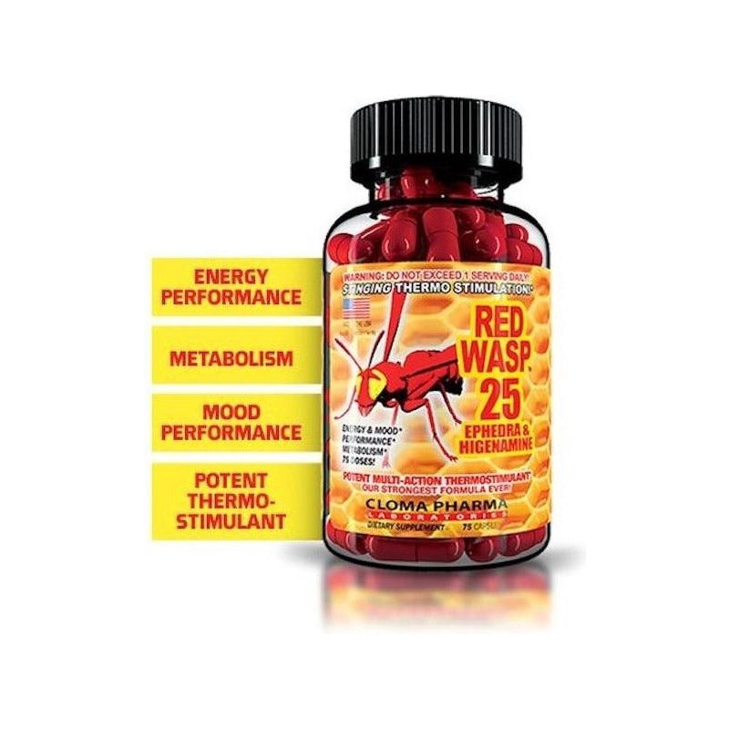 Cloma Pharma Red Wasp 25 Ephedra Thermostimulant Lpv Tg3 - Suplefit Mx