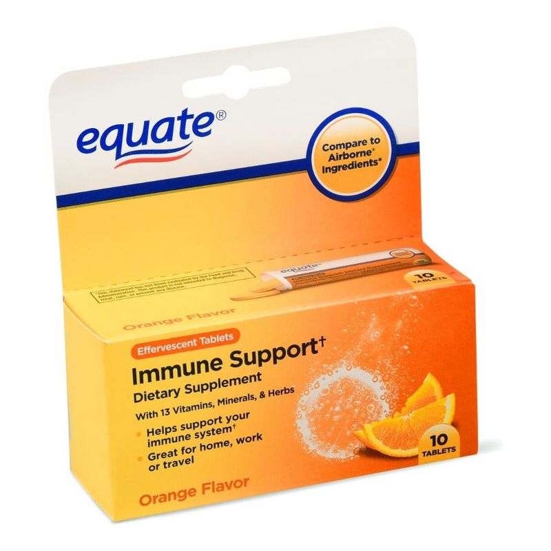 Equate Soporte Inmune 10 Tabs Efervescentes Naranjada Sfs I1 - Suplefit Mx