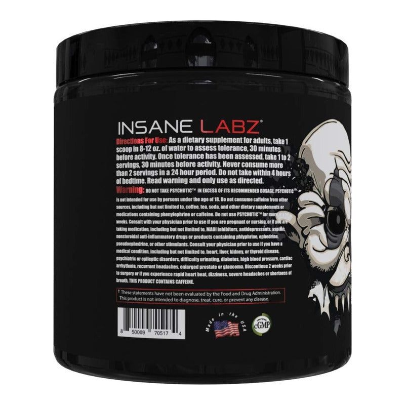 Pre Entreno Insane Labz Psychotic Black 35 Serv Dlc P8 - Suplefit Mx