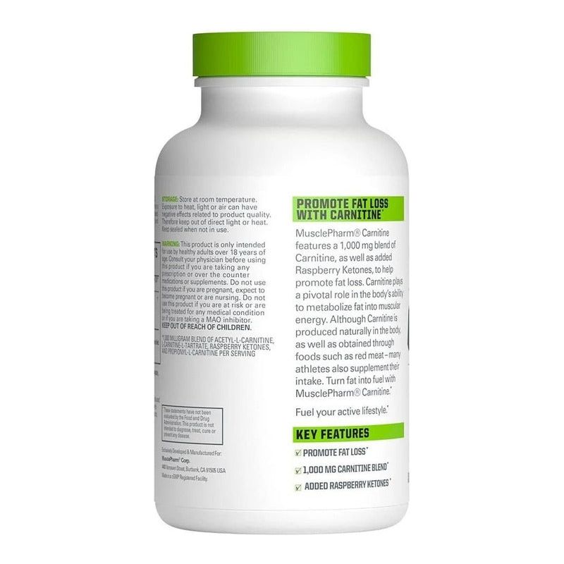 Carnitina Muscle Pharm Fat Loss 30 Serv 1000 Mg Dlc Ca1 - Suplefit Mx