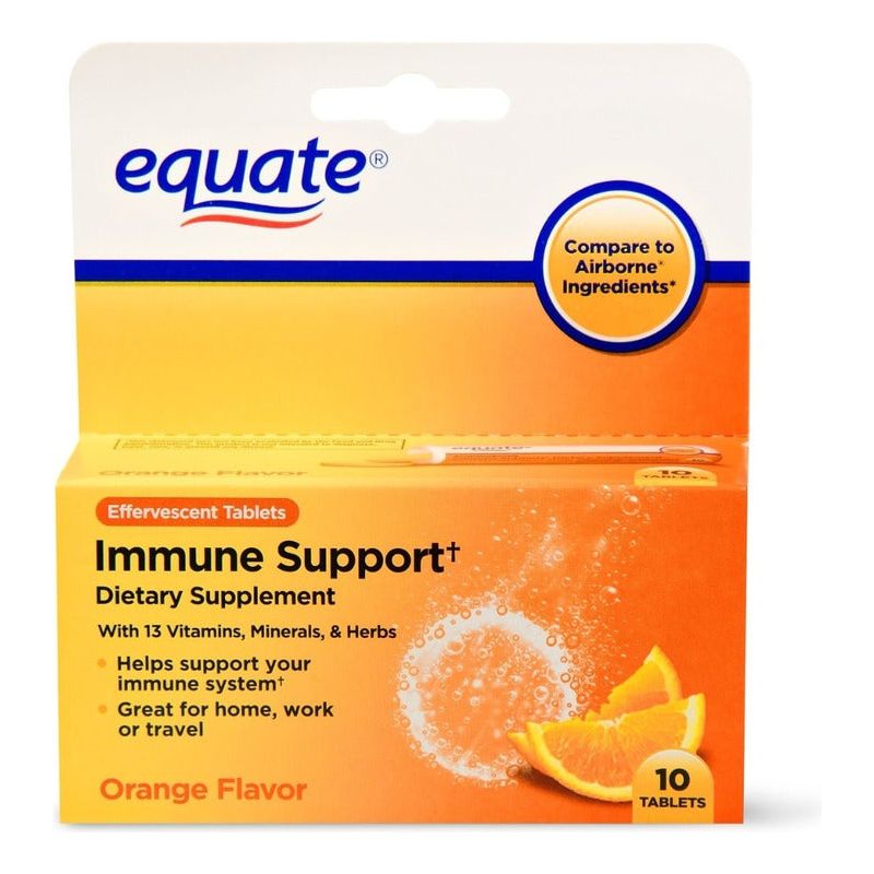 Equate Soporte Inmune 10 Tabs Efervescentes Naranjada Sfs I1 - Suplefit Mx