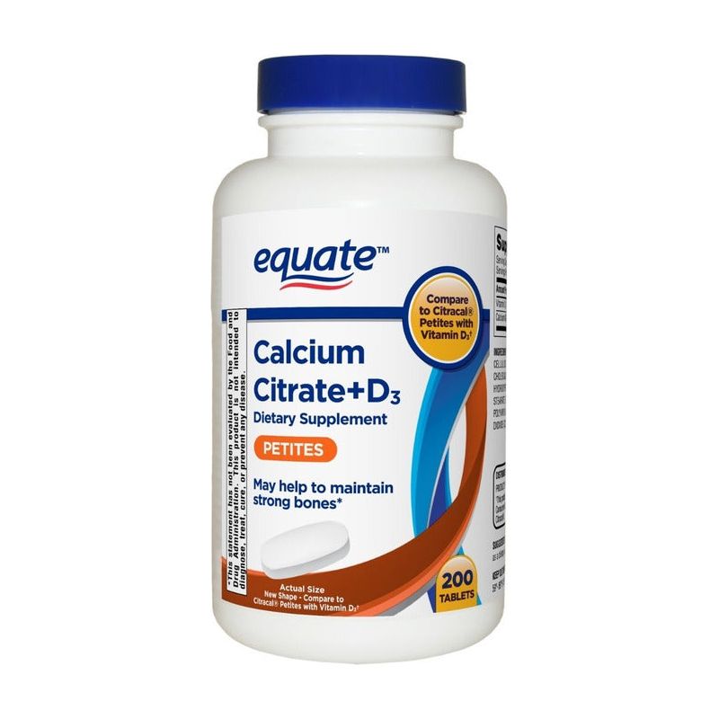 Equate Salud Huesos Citrato Calcio + D3 200 Minitabs Sfs C1 - Suplefit Mx