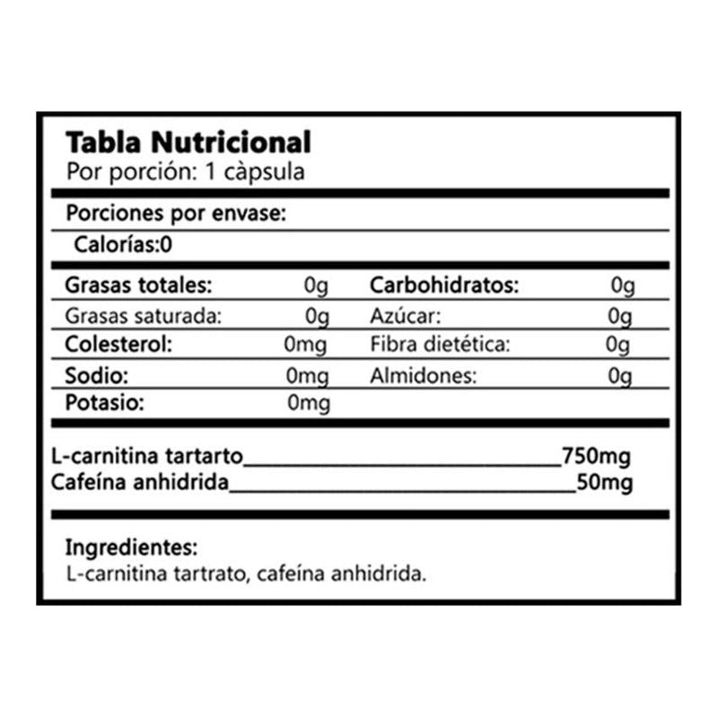 Carnitina 60 Caps 750 Mg  Gorilla Labs - Suplefit Mx